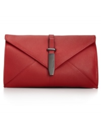 Add an edgy accent to your night-time accessorizing with this the luxe leather clutch from Calvin Klein. Super sleek and sized for the essentials, it looks effortless under your arm. Add an edgy accent to your night-time accessorizing with this the luxe leather clutch from Calvin Klein. Super sleek and sized for the essentials, it looks effortless under your arm.