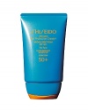 A highly nourishing cream-formula sunscreen for the face with UVA/UVB Broad Spectrum Protection that defends against powerful rays that cause sunburn, cell damage, dryness, roughness and premature signs of aging such as fine lines.- Smooths on with no trace of stickiness. Invisible on skin.- Contains Super-Veil 360 for extreme outer protection. The new technology allows sunscreen to fit perfectly on the uneven surface of the skin, providing high protection from UV rays at all angles.- Contains Profense CEL for inner protection: A new ingredient protecting cells and DNA from UV damage by controlling enzyme activity, which is the cause of future uneven skin tone and wrinkles.- Very water-resistant up to 80 minutes- Transparent finish- Perspiration-resistant