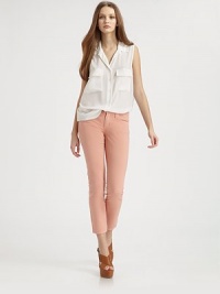Ultra-skinny stretch denim in your favorite hue, finished with a sophisticated crop.THE FITSlim fitLeg opening, about 12¼Rise, about 8Inseam, about 29THE DETAILSZip flyFive-pocket style98% cotton/2% elastaneMachine washMade in USA of Italian fabricModel shown is 5'10 (178cm) wearing US size 4. Ultra-skinny stretch denim in your favorite hue, finished with a sophisticated crop.THE FITSlim fitLeg opening, about 12¼Rise, about 8Inseam, about 29THE DETAILSZip flyFive-pocket style98% cotton/2% elastaneMachine washMade in USA of Italian fabricModel shown is 5'10 (178cm) wearing US size 4.