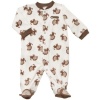 Carter's Infant Boys White & Brown Monkey Microfleece Sleep & Play, Size Newborn