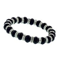 Black Lux Cut Beaded Sparkle Bracelet Black Lux Cut Beaded Sparkle Bracelet