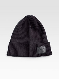 A winter essential for wherever you roam, shaped in a ribbed cotton/wool knit with a leather logo patch.Leather logo patch70% cotton/30% woolHand washImported A winter essential for wherever you roam, shaped in a ribbed cotton/wool knit with a leather logo patch.Leather logo patch70% cotton/30% woolHand washImported