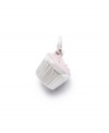 A sweet treat adds instant flavor to your style! Rembrandt's petite cupcake charm features pink enamel icing with sprinkles on top. Crafted in sterling silver. Approximate drop: 1 inch.