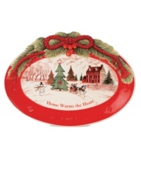 The perfect holiday accessory from Fitz and Floyd's collection of serveware and serving dishes. Sure to become a treasured addition to the holiday, this festively decorated ceramic tray is inscribed with a warm sentiment for the season. The perfect holiday accessory from Fitz and Floyd's collection of serveware and serving dishes. Sure to become a treasured addition to the holiday, this festively decorated ceramic tray is inscribed with a warm sentiment for the season.