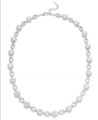 Glamour and elegance combine. Eliot Danori's beautifully-crafted collar necklace combines open cut marquise-shaped links and circles decorated by cubic zirconias and crystals (19 ct. t.w.). Set in silver tone mixed metal. Approximate length: 16 inches + 2-inch extender. Glamour and elegance combine. Eliot Danori's beautifully-crafted collar necklace combines open cut marquise-shaped links and circles decorated by cubic zirconias and crystals (19 ct. t.w.). Set in silver tone mixed metal. Approximate length: 16 inches + 2-inch extender.