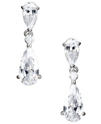 Spruce up your special occasion style with the perfect finishing touch. CRISLU's stunning teardrop earrings feature pear and round-cut cubic zirconias (3-5/8 ct. t.w.) set in platinum-plated sterling silver. Approximate drop: 9/10 inch. Spruce up your special occasion style with the perfect finishing touch. CRISLU's stunning teardrop earrings feature pear and round-cut cubic zirconias (3-5/8 ct. t.w.) set in platinum-plated sterling silver. Approximate drop: 9/10 inch.