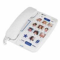 Geemarc Amplified Telephone With One Touch Photo Keys, White Geemarc Amplified Telephone With One Touch Photo Keys, White
