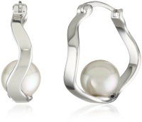 Majorica 8mm White Round Pearl in 18K Gold Vermeil or Sterling Silver Hoop Earrings Majorica 8mm White Round Pearl in 18K Gold Vermeil or Sterling Silver Hoop Earrings