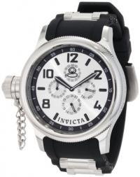 Invicta Men's 1800 Russian Diver Silver Dial Black Polyurethane Watch