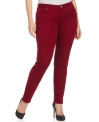 Refresh your denim this season with Kut from the Kloth's plus size skinny jeans, finished by a cranberry wash. Refresh your denim this season with Kut from the Kloth's plus size skinny jeans, finished by a cranberry wash.