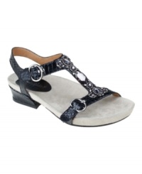 Designed to impress on every level, the Santini sandals by Earthies turn heads with their lovely jewels and comfort weary souls with their contoured wellness footbed! Designed to impress on every level, the Santini sandals by Earthies turn heads with their lovely jewels and comfort weary souls with their contoured wellness footbed!