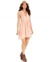 An A-line shape gives the classic shirtdress a flirty flair on this Bar III style -- perfect for a pretty daytime look!