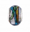 Pandora Style Charm Bead (Z118) Murano Style Glass (14mm x 10mm) (fits Troll too) ~ Solid Single Core Design