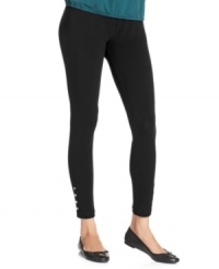 Add some pizazz to your leggings collection! Style&co.'s petite version is studded at the hem with stylish flair! Add some pizazz to your leggings collection! Style&co.'s petite version is studded at the hem with stylish flair!