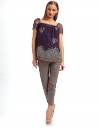 A lush flower garden comes to life on dreamy silk chiffon, with a simple A-line shape and square neckline.Squareneck Pullover style Short sleeves About 25 from shoulder to hem Fully lined Silk; dry clean Made in Italy A lush flower garden comes to life on dreamy silk chiffon, with a simple A-line shape and square neckline.Squareneck Pullover style Short sleeves About 25 from shoulder to hem Fully lined Silk; dry clean Made in Italy