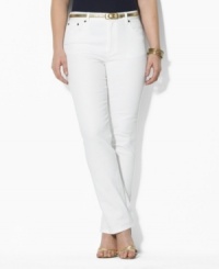 Classic casual style: the Tanya straight leg plus size jean from Lauren by Ralph Lauren. Classic casual style: the Tanya straight leg plus size jean from Lauren by Ralph Lauren.