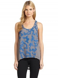 THE LOOKContrasting beaded designHi-lo hemGentle ruching, backTHE FITAbout 26 from shoulder to longest pointTHE MATERIALViscoseCARE & ORIGINDry cleanImportedModel shown is 5'9 (175cm) wearing US size Small. THE LOOKContrasting beaded designHi-lo hemGentle ruching, backTHE FITAbout 26 from shoulder to longest pointTHE MATERIALViscoseCARE & ORIGINDry cleanImportedModel shown is 5'9 (175cm) wearing US size Small.