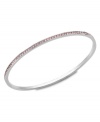 Say it from the heart. Swarovski's Heart Truth 2012 bangle is crafted from stainless steel and catches the light with light rose-colored Swarovski crystals. Bracelet slips easily over the wrist. Approximate diameter: 2-1/2 inches.