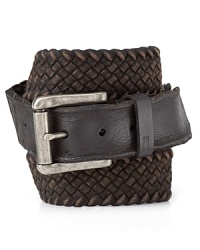 Keep it all together with this braided belt from John Varvatos Star USA, distressed for authentic, rugged appeal.