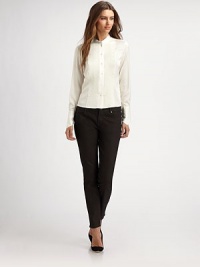 Offering sheer sophistication, a tuxedo shirt made from a requisite combination of silk and stretch.Collar neckLong sleevesButton cuffsButton frontBack yokeAbout 25 from shoulder to hemSilk/elastaneDry cleanImported Model shown is 5'9 (175cm) wearing US size Small. Offering sheer sophistication, a tuxedo shirt made from a requisite combination of silk and stretch.Collar neckLong sleevesButton cuffsButton frontBack yokeAbout 25 from shoulder to hemSilk/elastaneDry cleanImported Model shown is 5'9 (175cm) wearing US size Small.