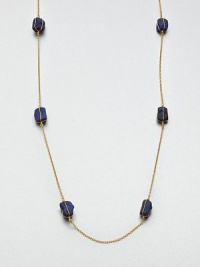 From the Bundle Collection. Rich lapis stones wrapped in radiant 24k gold wire on a delicate link chain. Lapis24k goldLength, about 39.4Pelican clasp closureImported From the Bundle Collection. Rich lapis stones wrapped in radiant 24k gold wire on a delicate link chain. Lapis24k goldLength, about 39.4Pelican clasp closureImported