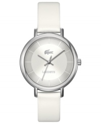 This elegant sport watch Lacoste's Nice collection lends a charming look to casual wear. This elegant sport watch Lacoste's Nice collection lends a charming look to casual wear.