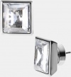 Michael Kors Earrings, Silver-Tone Clear Glass Crystal Square Stud Earrings