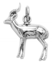 Honor the beauty and grace of nature with this sleek gazelle. Crafted in polished 14k white gold. Chain not included. Approximate length: 4/5 inch. Approximate width: 3/5 inch. Honor the beauty and grace of nature with this sleek gazelle. Crafted in polished 14k white gold. Chain not included. Approximate length: 4/5 inch. Approximate width: 3/5 inch.