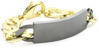 nOir Tapers and Spikes Gold and Gunmetal Chain ID Bracelet