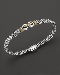 In sterling silver, yellow gold and diamonds, this bracelet from Lagos' Derby collection is a timeless classic.