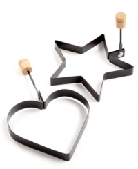 Breakfast is shaping up! Guests and loved ones will flip for this fun twist on a breakfast favorite. A dynamic duo of heart- and star-shaped molds fit right into your pan and have a convenient handle that makes it simple to lift and serve. Lifetime warranty. Breakfast is shaping up! Guests and loved ones will flip for this fun twist on a breakfast favorite. A dynamic duo of heart- and star-shaped molds fit right into your pan and have a convenient handle that makes it simple to lift and serve. Lifetime warranty.