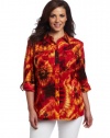 Jones New York Women's Plus-Size Roll Sleeve Shirt