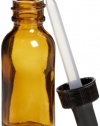 American Educational 7-405-3-DZ Glass Boston Round 1oz Amber Bottle with Dropper (Pack of 12)