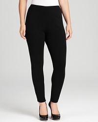 Contoured seaming lends effortless figure flattery to sleek Lafayette 148 New York Plus pants, touting zip cuffs for a touch of rocker-chic. Contoured seaming lends effortless figure flattery to sleek Lafayette 148 New York Plus pants, touting zip cuffs for a touch of rocker-chic.