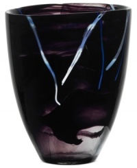 With a smoky black haze and hand-applied bands of eye-catching color, each Contrast vase is truly unique. A simple glass form showcases each stroke and swirl with true artistry. Designed by Anna Ehrner for Kosta Boda. With a smoky black haze and hand-applied bands of eye-catching color, each Contrast vase is truly unique. A simple glass form showcases each stroke and swirl with true artistry. Designed by Anna Ehrner for Kosta Boda.