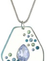 Nine West Gem Class Silver-Tone Blue Studded Pendant Necklace