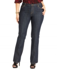 MICHAEL Michael Kors' plus size bootcut jeans are must-haves for refined casual style. MICHAEL Michael Kors' plus size bootcut jeans are must-haves for refined casual style.