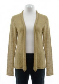 Eileen Fisher Green Gold Royal Alpaca Flutter Hem Cardigan Sweater Small