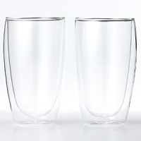 Handmade by expert artisans, this insulated, double-wall glassware is made from a lightweight borosilicate glass that is just as strong as typical glassware. Resistant to temperature swings, it keeps both warm drinks and cool drinks at just the right temperature. Because beverages are held entirely by the inner wall, there's no condensation-so no need for a coaster.