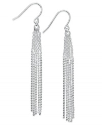 The tassels take Giani Bernini's drop earrings to new heights of style. Set in sterling silver, the pair's multi-chain motif offers a fashion-forward approach. Approximate drop: 2-3/4 inches. The tassels take Giani Bernini's drop earrings to new heights of style. Set in sterling silver, the pair's multi-chain motif offers a fashion-forward approach. Approximate drop: 2-3/4 inches.