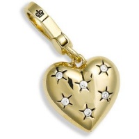 Juicy Couture Gold-Tone Heart Charm with Crystal Accents Juicy Couture Gold-Tone Heart Charm with Crystal Accents