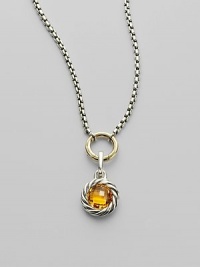 From the Cable Enhancer Collection. A richly colored, delicately faceted citrine, in a sterling silver cable frame, makes a radiant addition to a bracelet or necklace. Citrine Sterling silver Diameter, about ½ Spring clip clasp Made in USA Please note: Necklace sold separately.