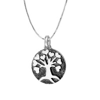 Sterling Silver A Family's Love Is Nature's Masterpiece and Family Tree Reversible Pendant Necklace , 18 Sterling Silver A Family's Love Is Nature's Masterpiece and Family Tree Reversible Pendant Necklace , 18