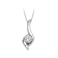 1/4 ct. Diamond Sirena Solitaire Pendant in 14K White Gold