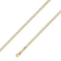 14K Solid 2 Two Tone Yellow White Gold Gucci - Mariner Chain Necklace 3.5mm (1/8 in.) 18 in. 14K Solid 2 Two Tone Yellow White Gold Gucci - Mariner Chain Necklace 3.5mm (1/8 in.) 18 in.