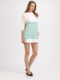 This nautical-inspired cotton style features a classic boat neck and bands of crisp, colorful stripes.Boat neckDropped shoulderThree-quarter sleeves with banded cuffsAbout 16½ from natural waist87% cotton/13% acrylicDry cleanMade in Italy of imported fabricModel shown is 5'10 (177cm) wearing US size 4. This nautical-inspired cotton style features a classic boat neck and bands of crisp, colorful stripes.Boat neckDropped shoulderThree-quarter sleeves with banded cuffsAbout 16½ from natural waist87% cotton/13% acrylicDry cleanMade in Italy of imported fabricModel shown is 5'10 (177cm) wearing US size 4.