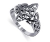 Sterling Silver 40 x 30mm Double Triquetra Celtic Knot Design Polished Finish 3mm Band Ring Size 7, 8, 9, 10, 11, 12
