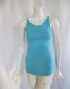 Cali womens aqua high neck twisted strap tank top 90568