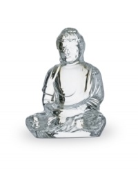 Find new beauty in the Buddha. Filled with light, this luminous crystal figurine is enrobed in fine crystal from Baccarat.