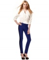Menswear-inspired tuxedo pants get a colorful update from INC. Bright hues emphasize the slinky, skinny fit!